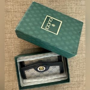 Gucci Vintage Navy Key Holder Folding